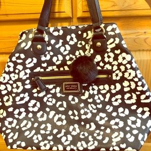 Betsey Johnson black and white Polkadot purse